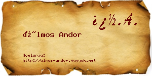 Álmos Andor névjegykártya