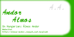 andor almos business card
